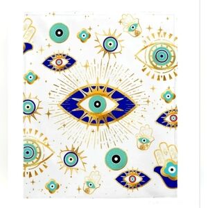 Evil eye plush velveteen blanket